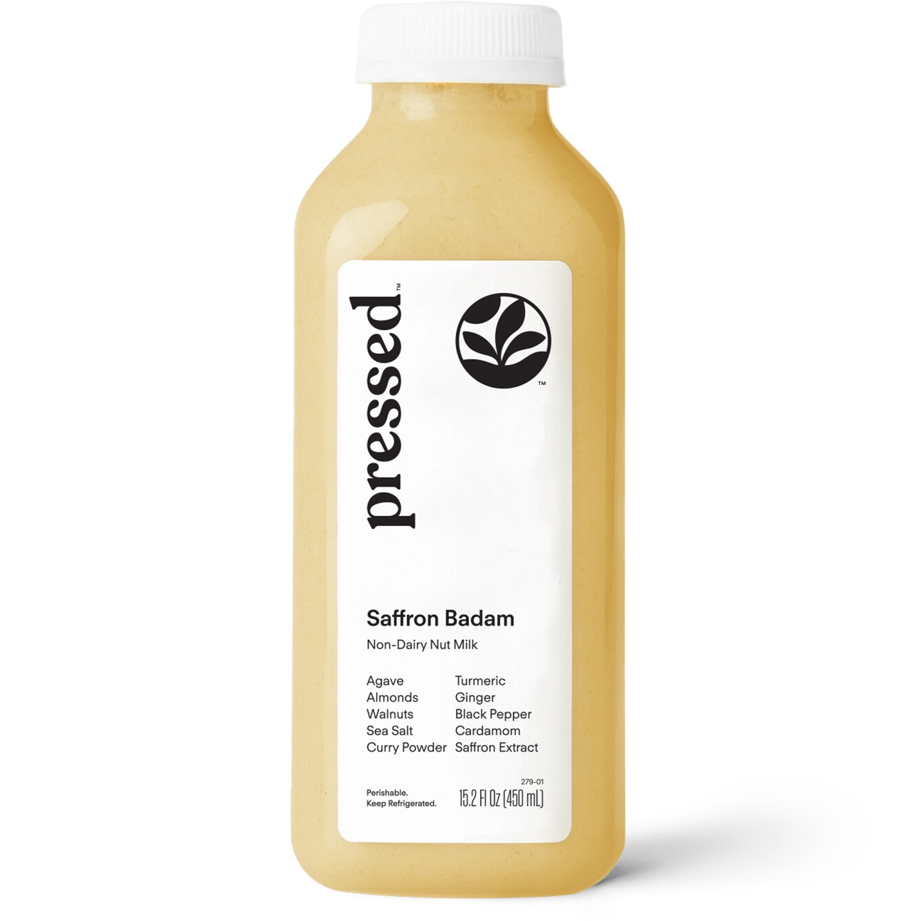 Pressed Juicery Non-Dairy Nut Milk, Saffron Badam, Plastic Bottle