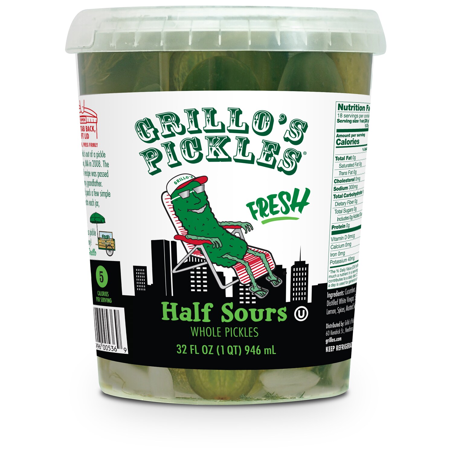 Grillo's Pickles Whole Pickles, Half Sours FreshDirect
