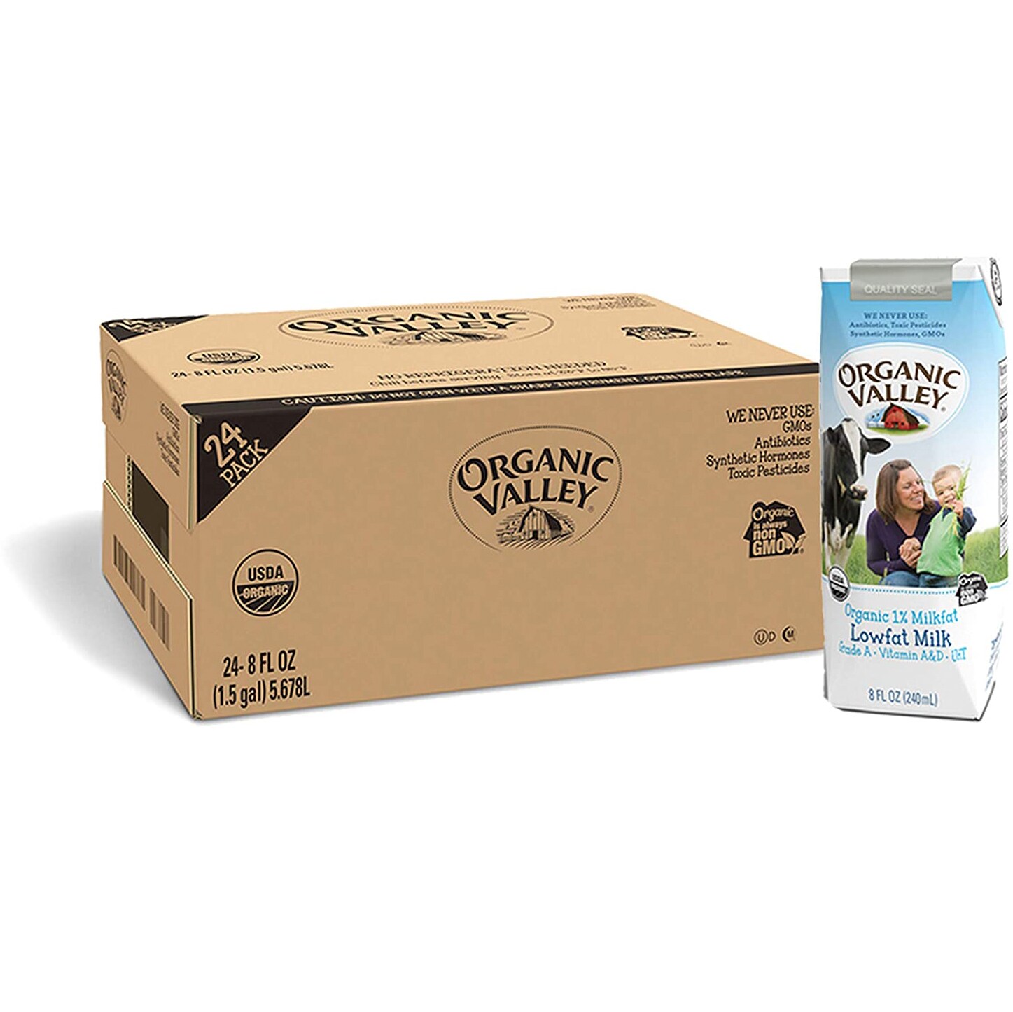 Organic Valley 1% Low-Fat Milk, Boxes