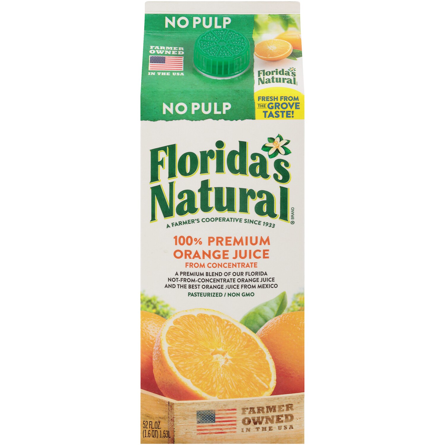 Florida's Natural 100% Premium Orange Juice, No Pulp, Carton