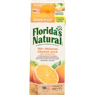 Florida's Natural 100% Premium Florida Orange Juice, Some Pulp, Carton