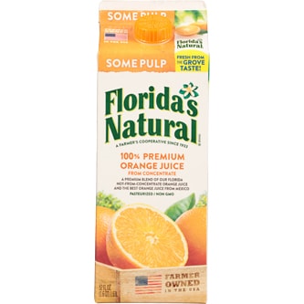Florida's Natural 100% Premium Florida Orange Juice, Some Pulp, Carton