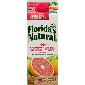 Florida's Natural 100% Premium Ruby Red Grapefruit Juice, Carton
