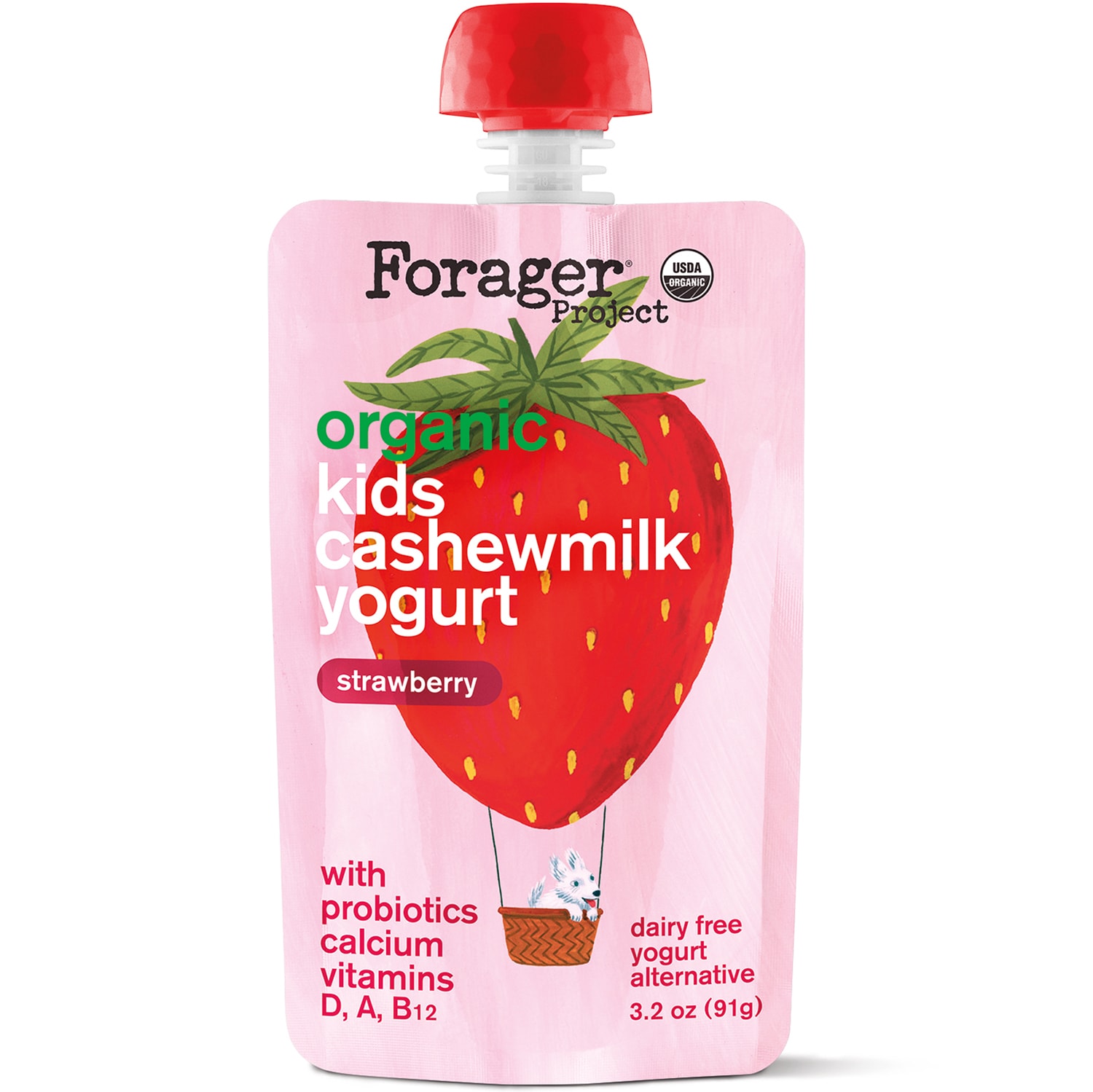 Forager Organic Kids Cashewmilk Yogurt Alternative, Strawberry