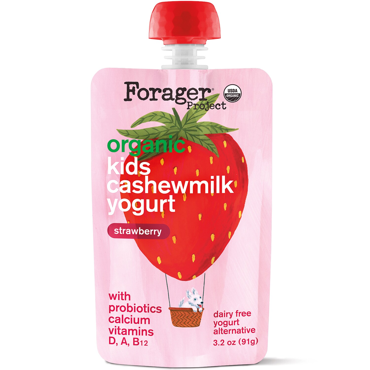 Forager Organic Kids Cashewmilk Yogurt Alternative, Strawberry