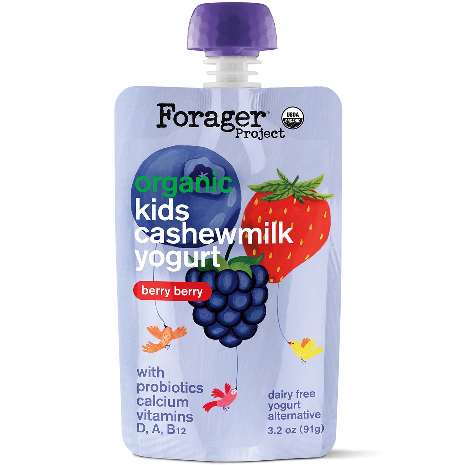 Forager Organic Kids Cashewmilk Yogurt Alternative, Berry Berry 