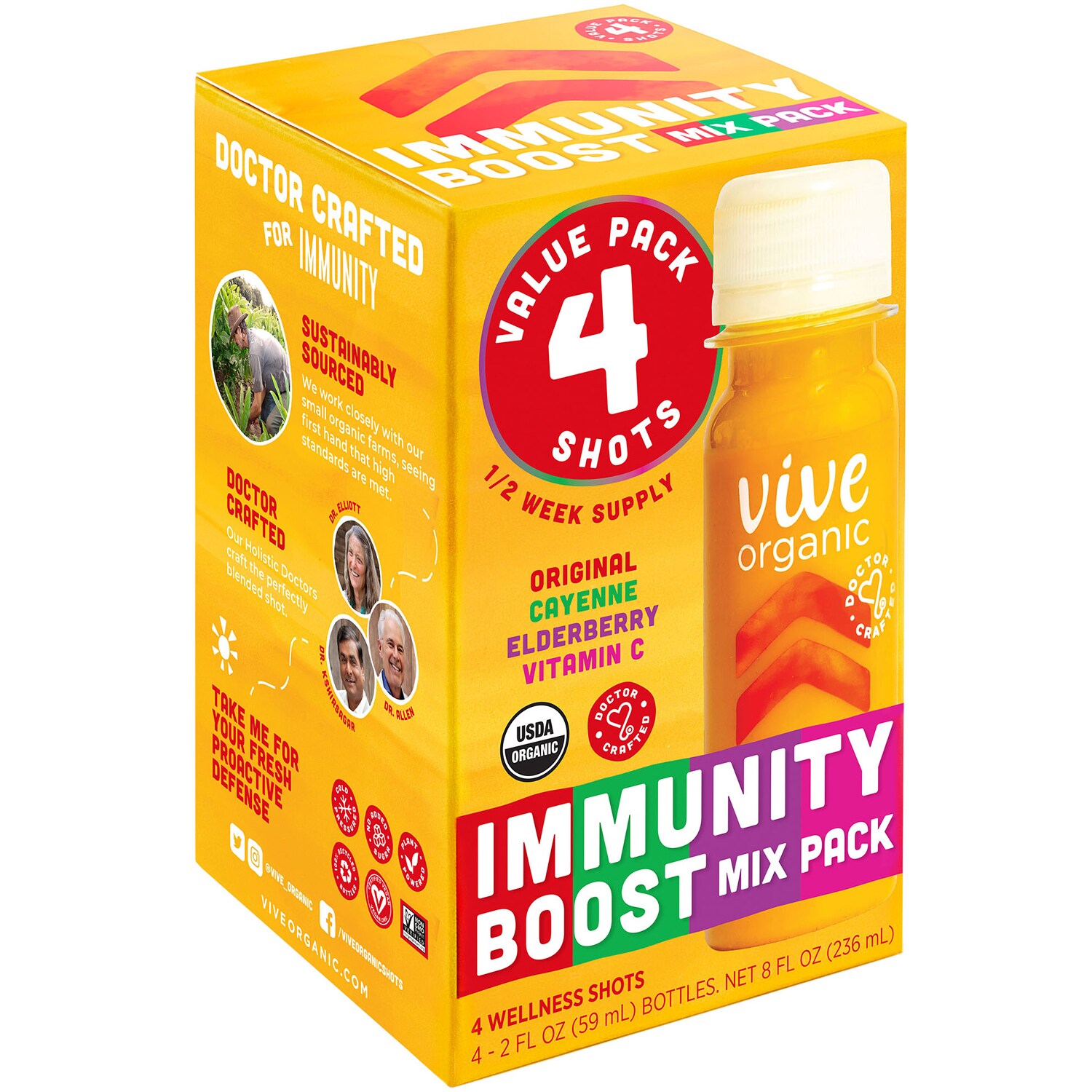 Vive Organic Immunity Boost Variety Pack, Plastic Bottles