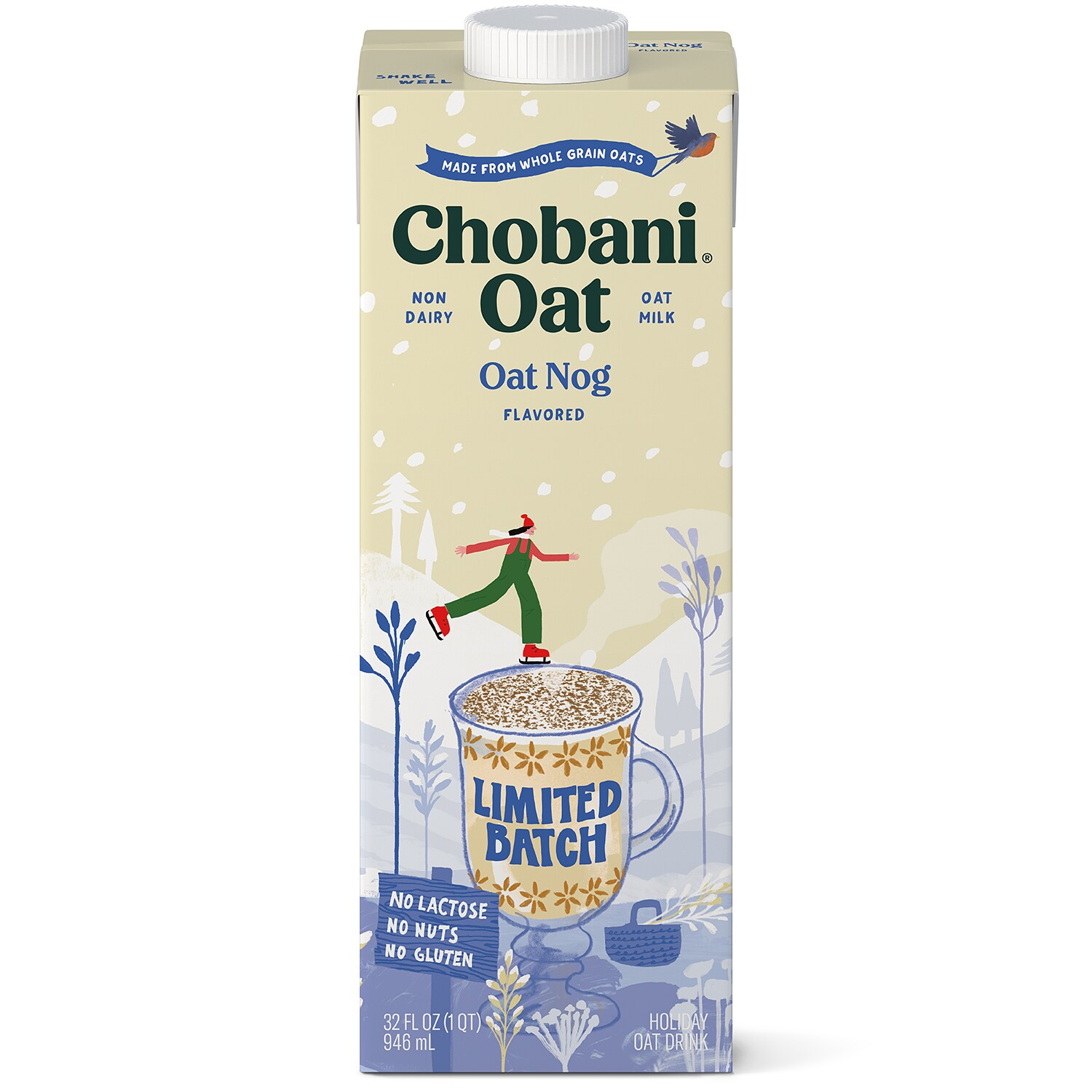 Chobani Oat Drink, Oat Nog, Carton