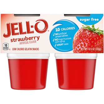 Jell-O Sugar Free Gelatin Snacks, Strawberry