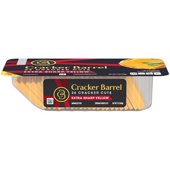 Cracker Barrel Cheddar Cheese Cracker Cuts, Extra Sharp Yellow