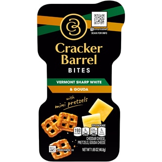 Cracker Barrel Bites, Vermont Sharp White & Gouda with Mini Pretzels