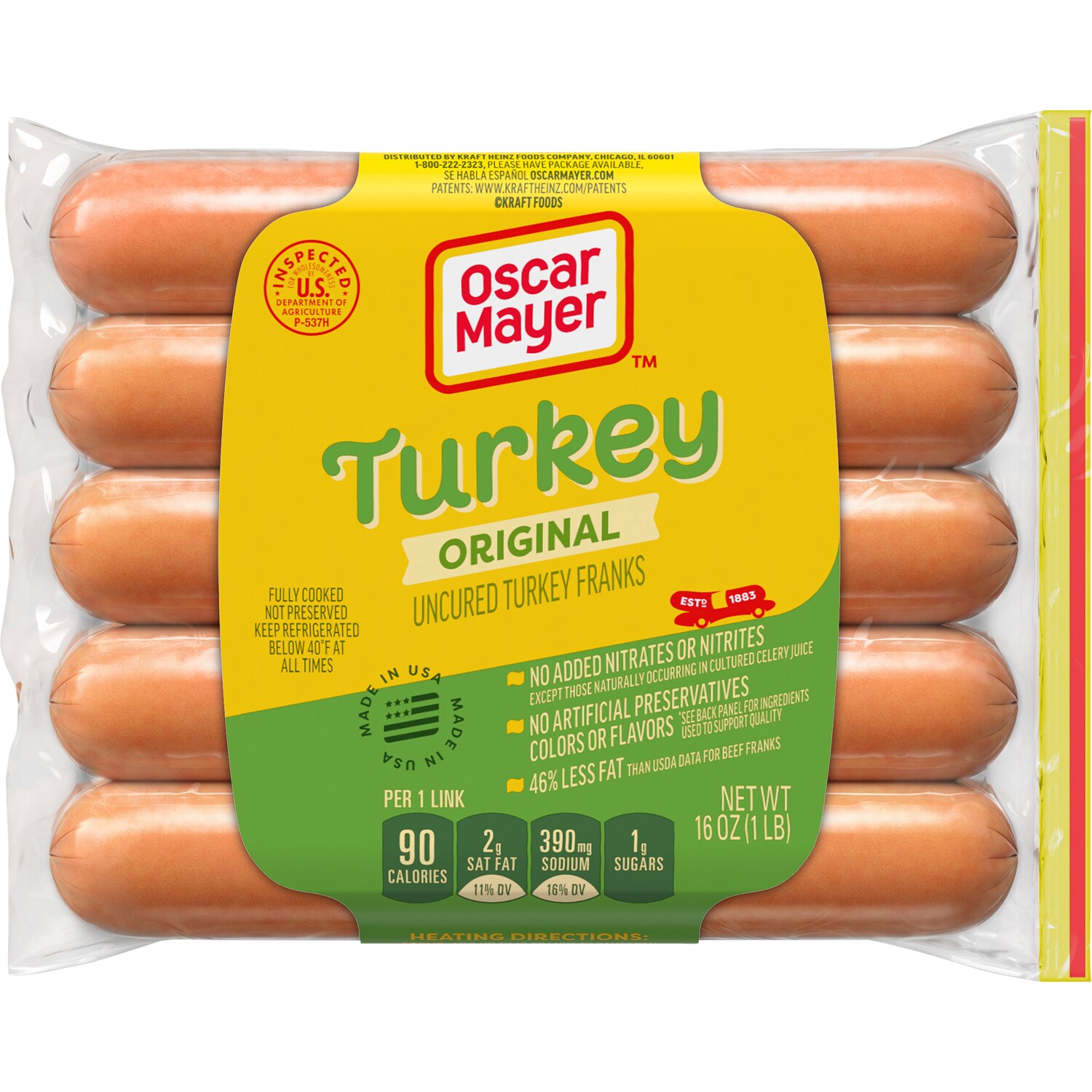 Oscar Mayer Uncured Turkey Franks, Original | FreshDirect