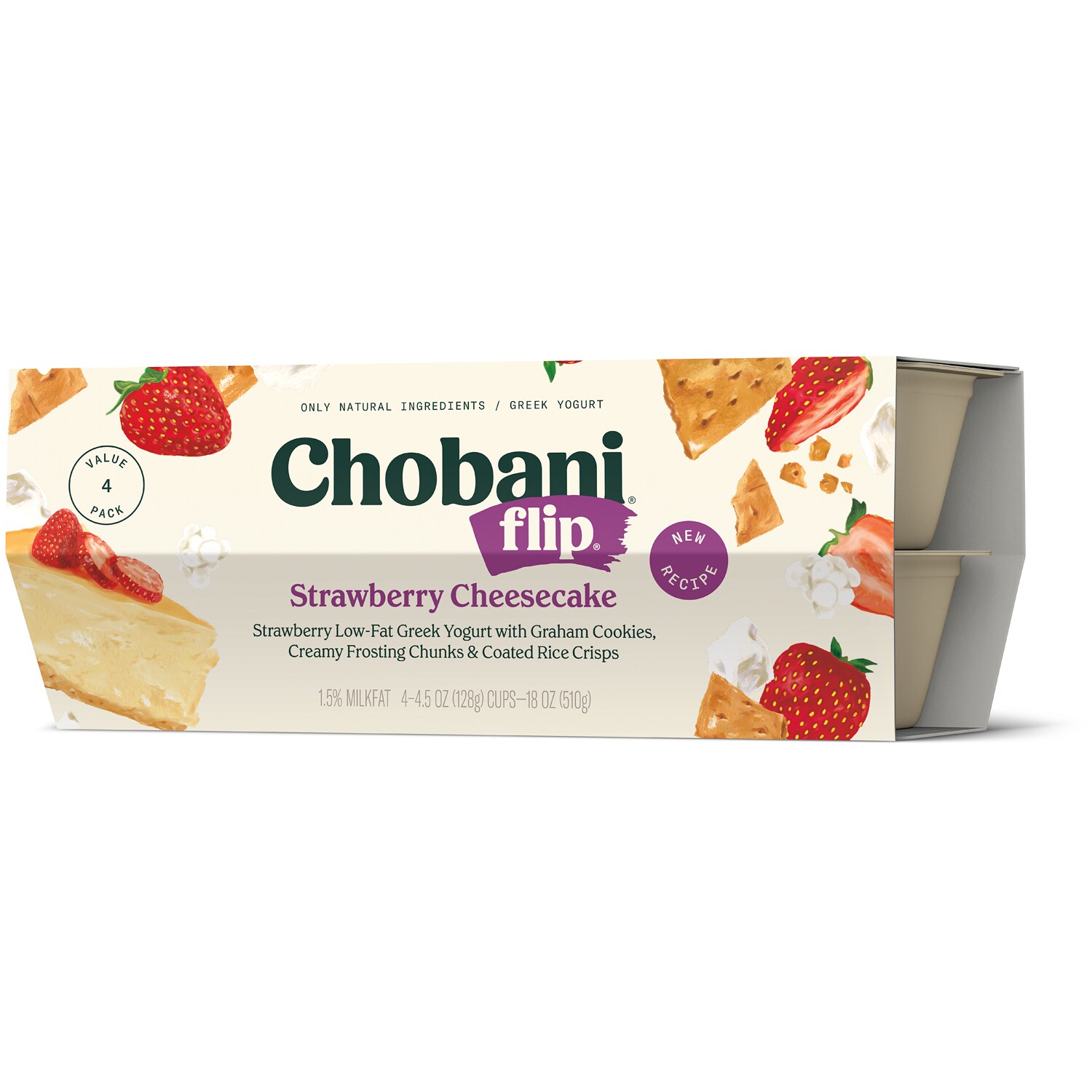Chobani Flip Greek Yogurt, Strawberry Cheesecake, 4ct FreshDirect