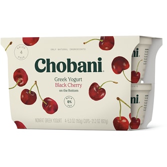 Chobani Non-Fat Greek Yogurt, Black Cherry on the Bottom