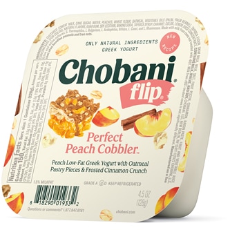 Chobani Flip Low-Fat Greek Yogurt, Perfect Peach Cobbler