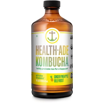 Health-Ade Kombucha, Ginger Pineapple Belly Reset, Glass Bottle