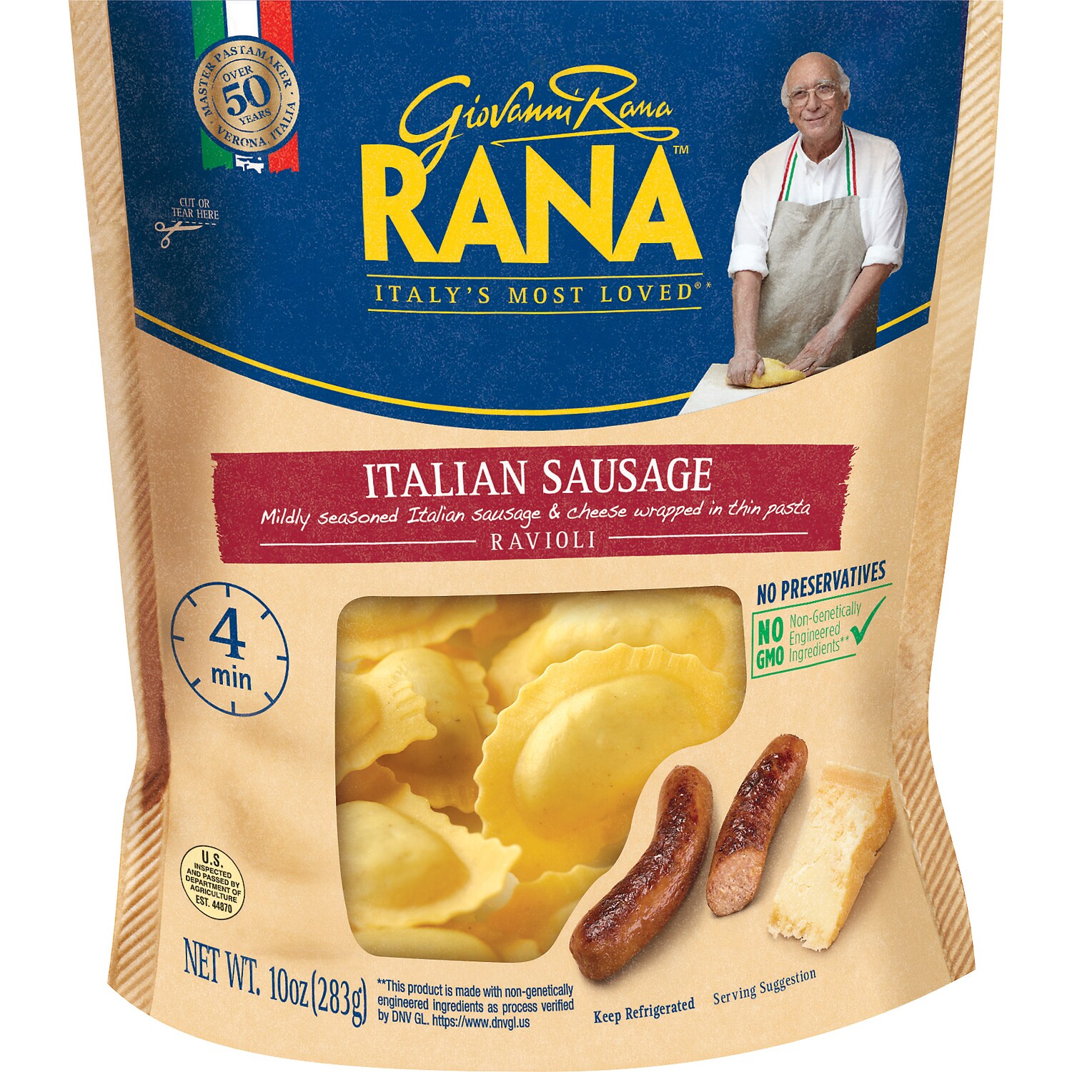 Giovanni Rana All-Natural Ravioli, Italian Sausage