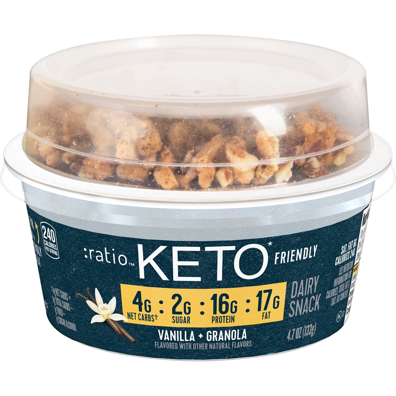 Ratio Keto Friendly Yogurt, Vanilla + Granola
