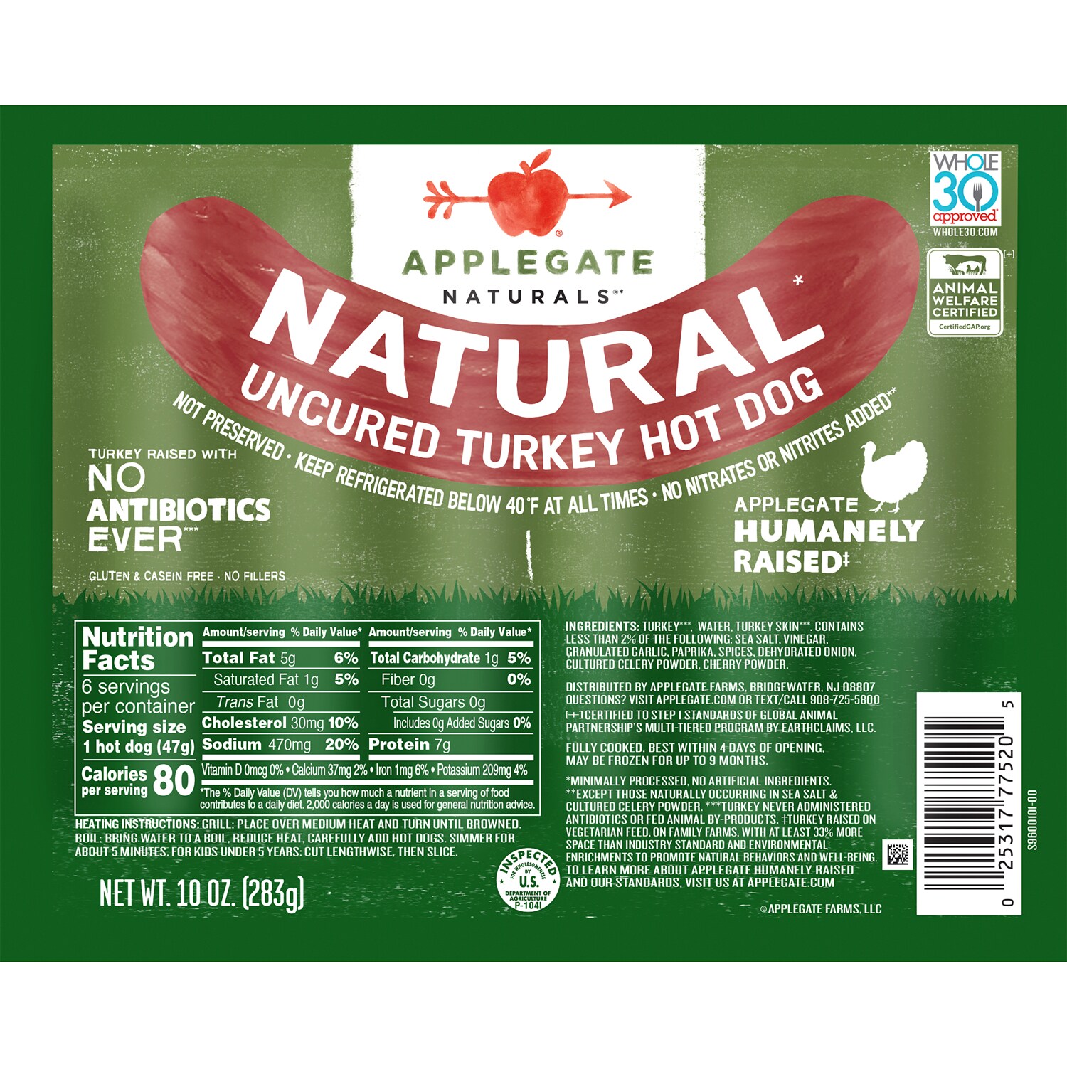 Applegate Naturals Uncured Turkey Hot Dogs