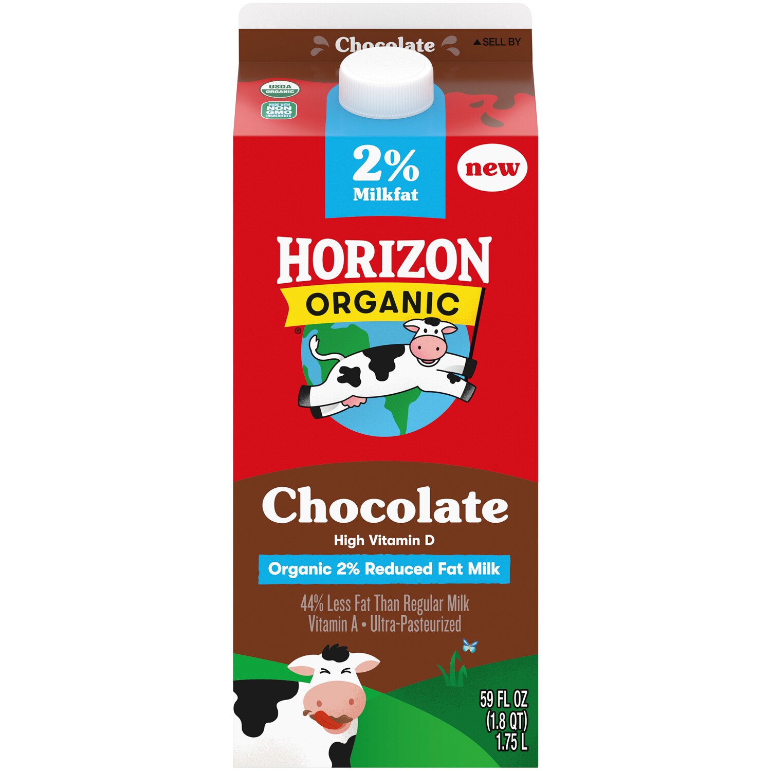 Horizon Organic 2% Reduced Fat Chocolate Milk, Carton