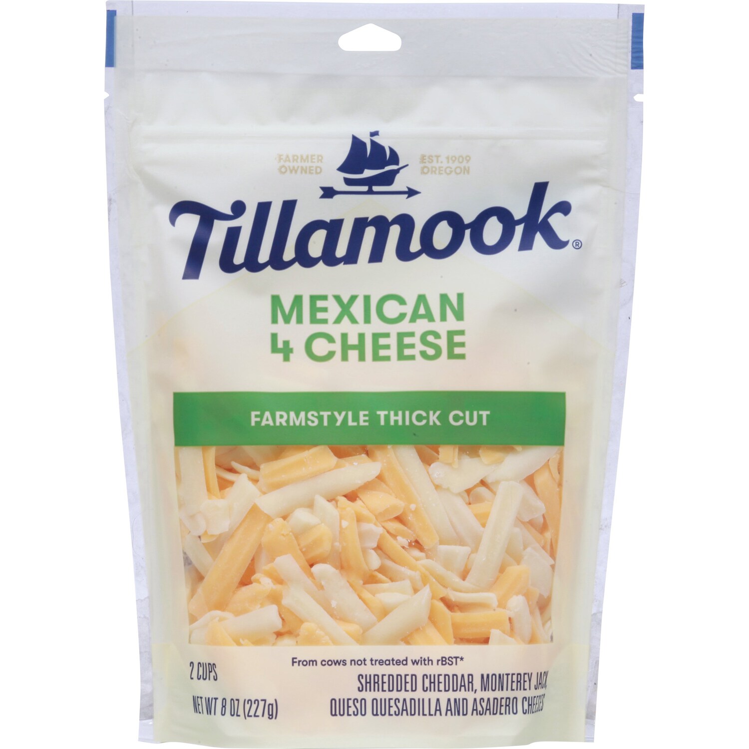 Tillamook Farmstyle Thick Cut Shredded Mexican 4 Cheese