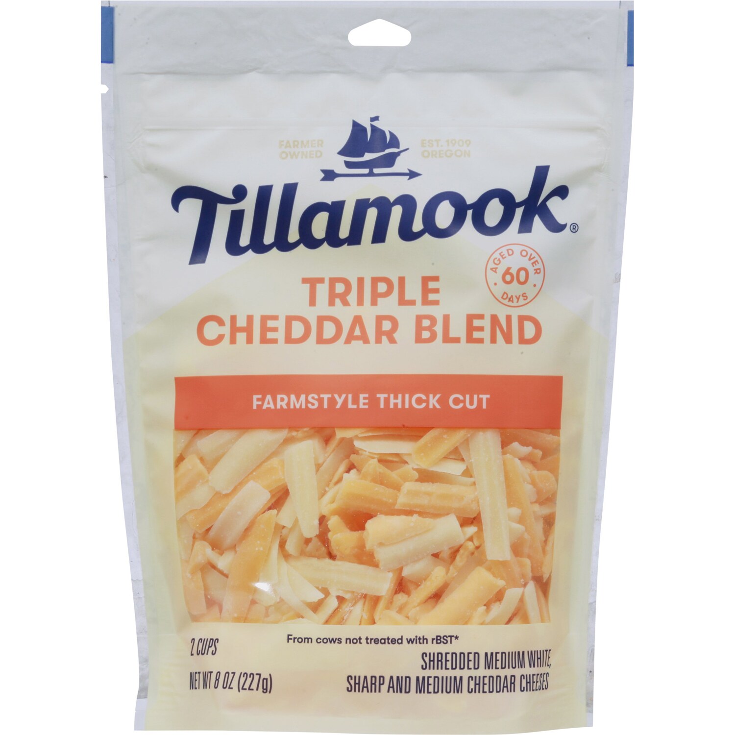 Tillamook Farmstyle Thick Cut Shredded Triple Cheddar Blend Cheese