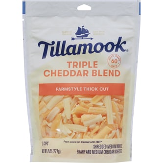 Tillamook Farmstyle Thick Cut Shredded Triple Cheddar Blend Cheese