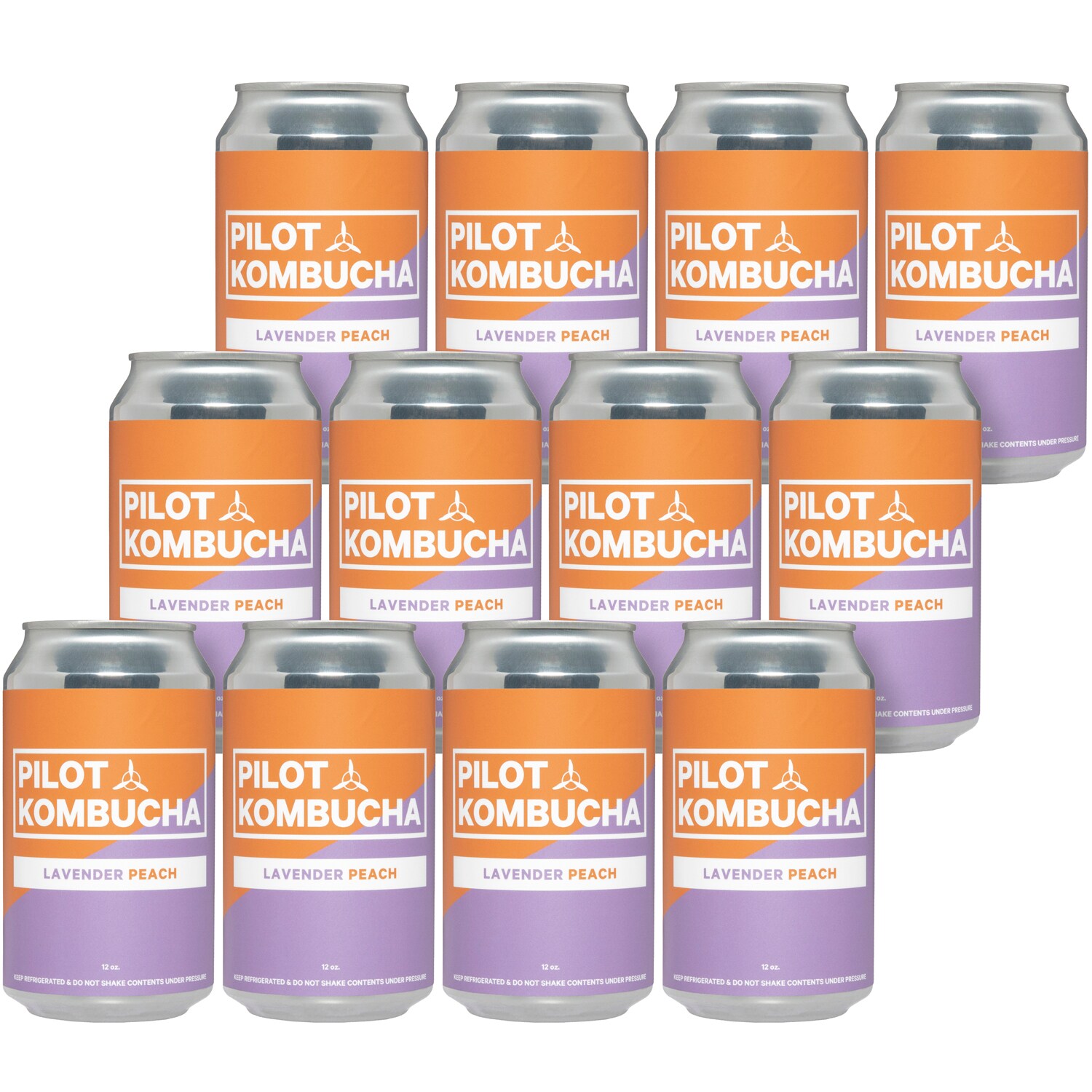 Pilot Kombucha Beverage, Lavender Peach, Cans