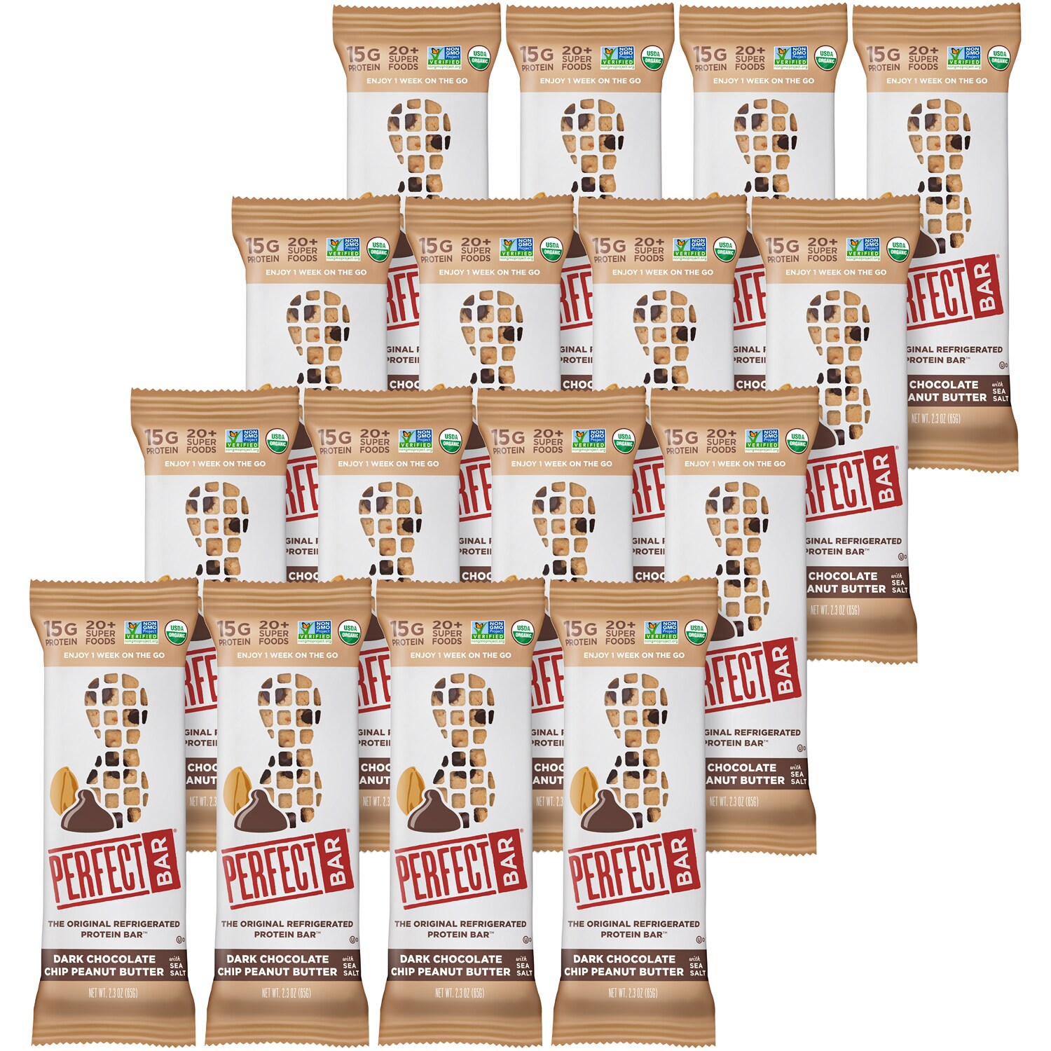 Perfect Bar Protein Bars, Dark Chocolate Chip Peanut Butter with Sea Salt