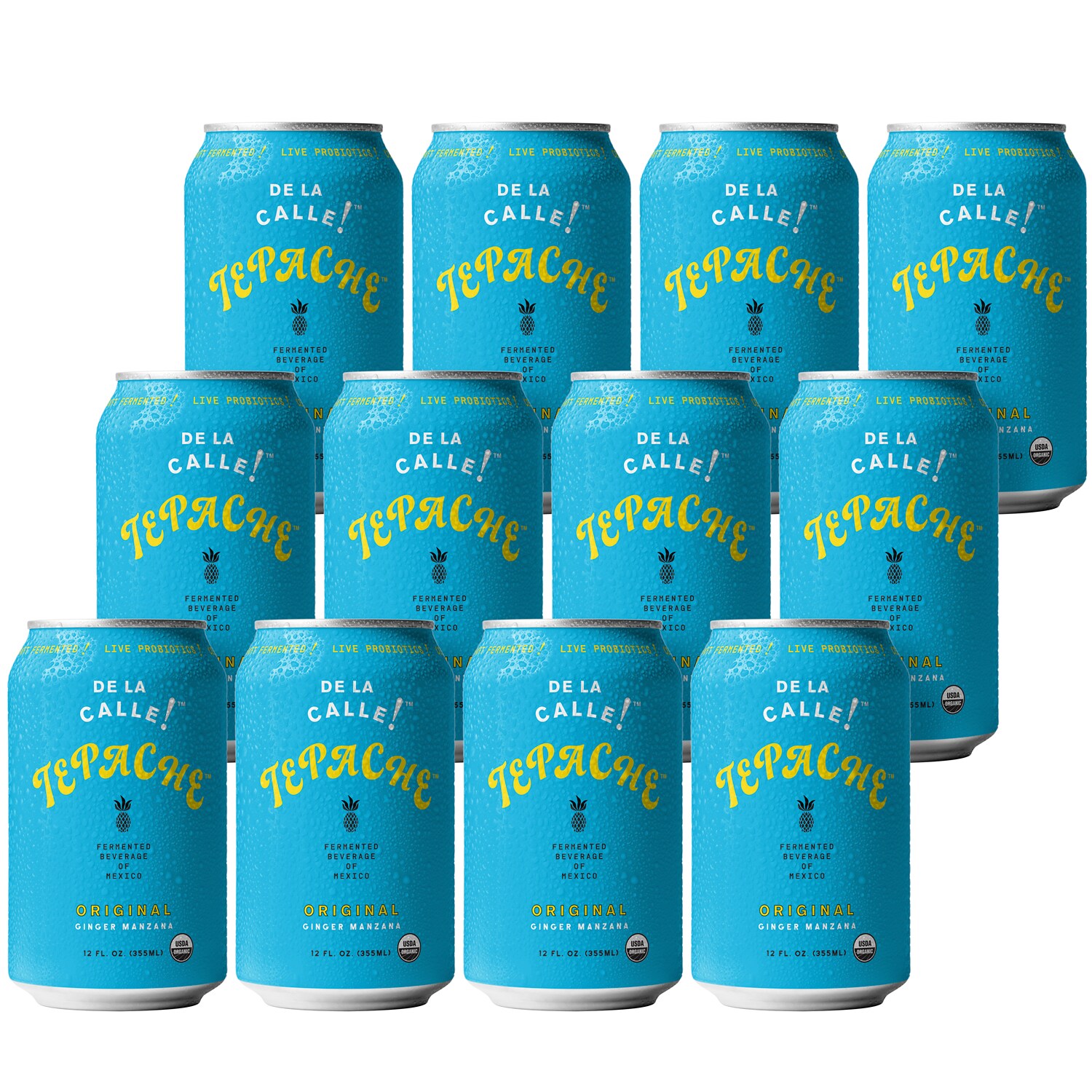 De La Calle Tepache, Original Ginger Manzana, Cans