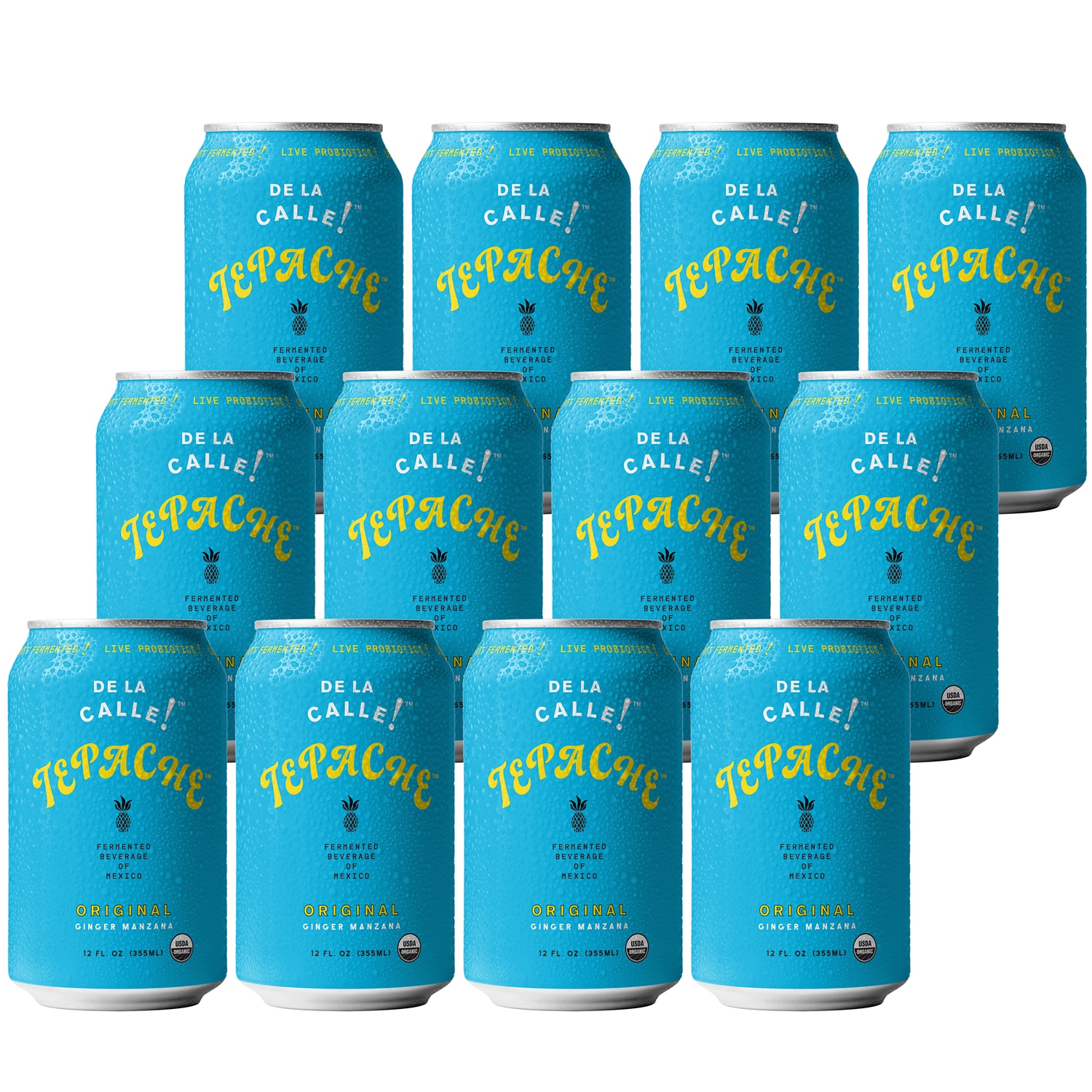 De La Calle Tepache, Original Ginger Manzana, Cans