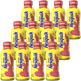 Nestlé Nesquik Low Fat Strawberry Milk, Plastic Bottles