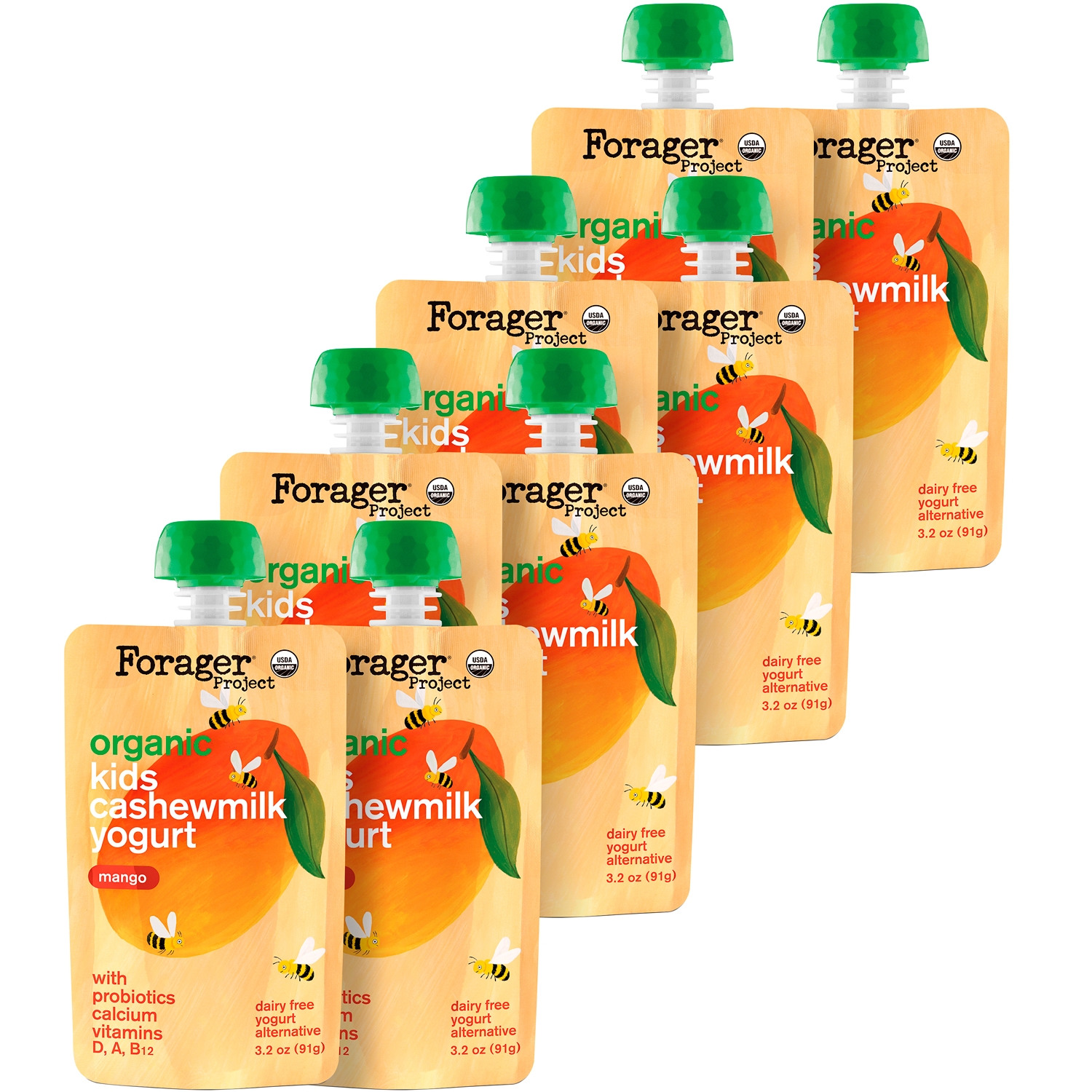 Forager Organic Kids Cashewmilk Yogurt Alternative, Mango