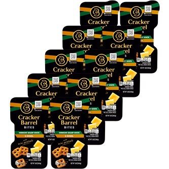 Cracker Barrel Bites, Vermont Sharp White & Gouda with Mini Pretzels
