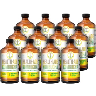 Health-Ade Kombucha, Ginger Pineapple Belly Reset, Glass Bottles