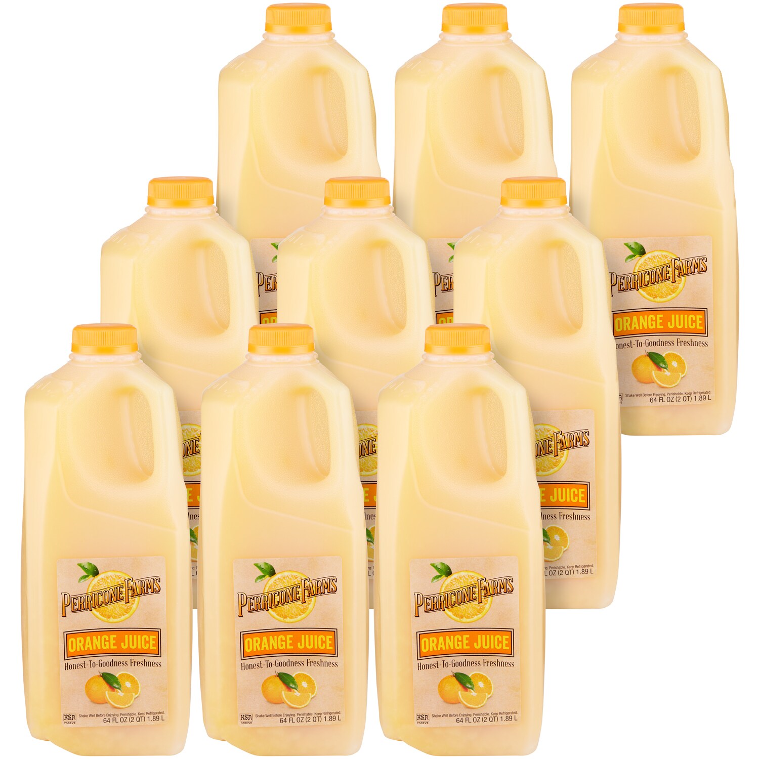 Perricone Farms Orange Juice, Plastic Bottles