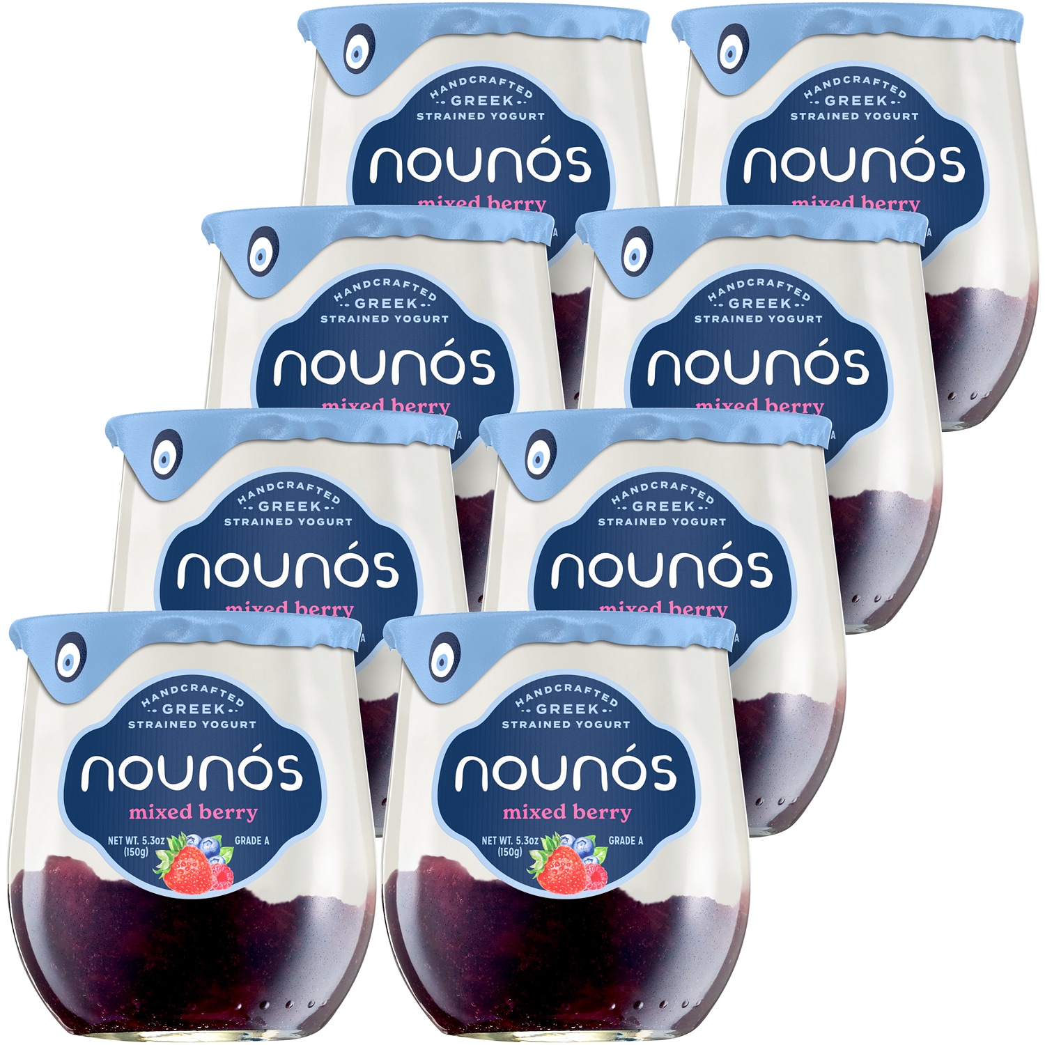 Nounos Creamery Greek Strained Yogurt, Mixed Berry