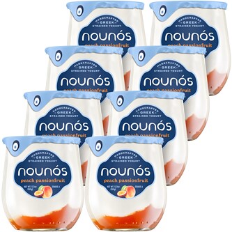 Nounos Creamery Greek Strained Yogurt, Peach Passion Fruit