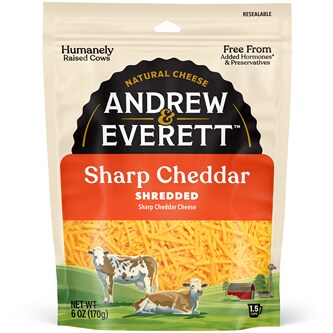 Andrew & Everett Shredded Sharp Cheddar Cheese