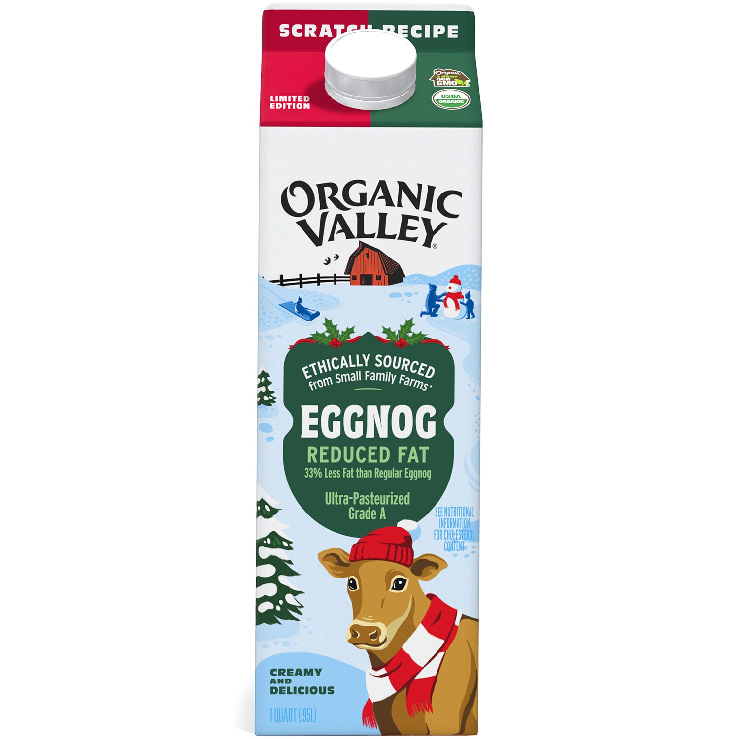 Organic Valley Ultra-Pasteurized Grade A Eggnog, Carton