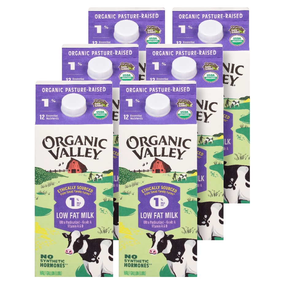 Organic Valley 1% Milk, Cartons