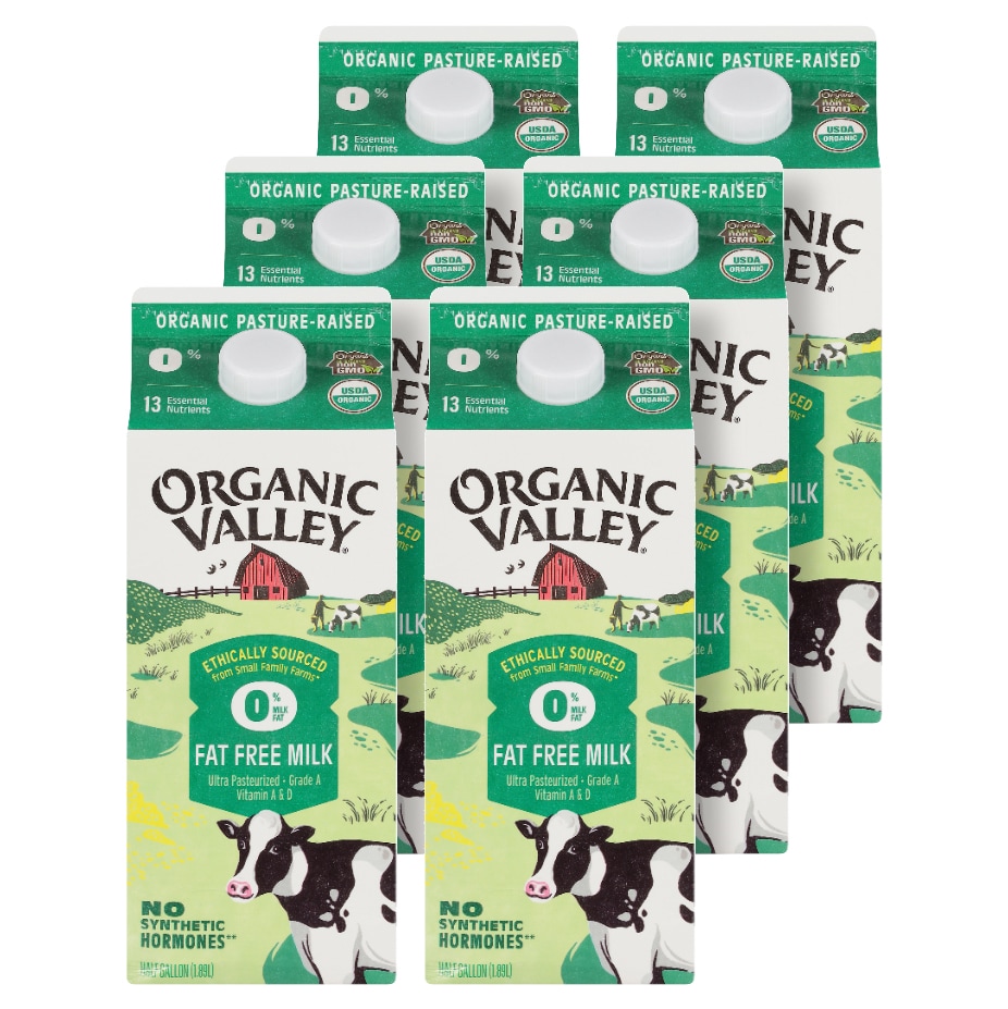 Organic Valley Nonfat Milk, Cartons