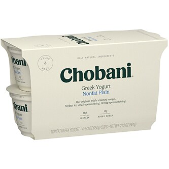 Chobani All Natural Non-Fat Greek Yogurt, Plain