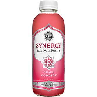 GT's Organic and Raw Kombucha, Guava Goddess, Glass Bottle