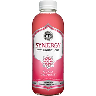 GT's Organic and Raw Kombucha, Guava Goddess, Glass Bottle