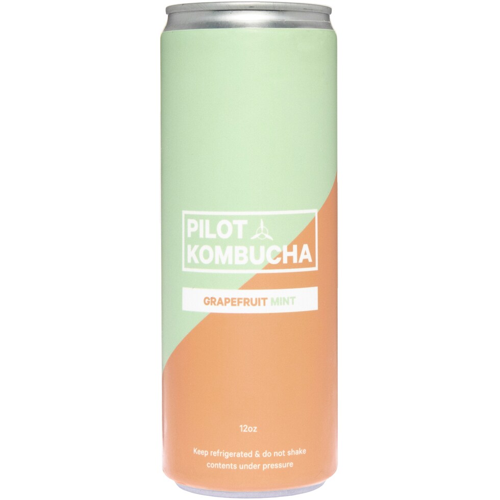 Pilot Kombucha Beverage, Grapefruit Mint, Can