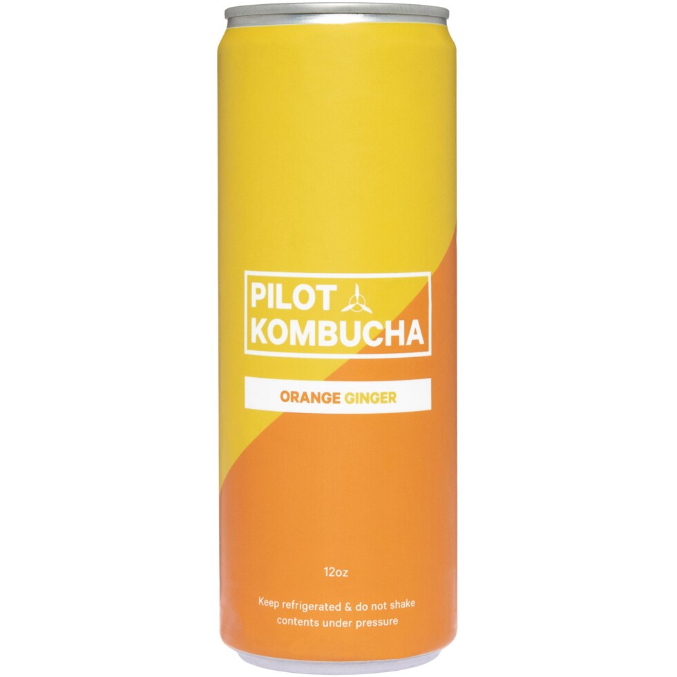 Pilot Kombucha Beverage, Orange Ginger, Can