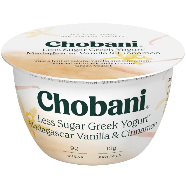 Chobani Less Sugar Greek Yogurt, Madagascar Vanilla & Cinnamon