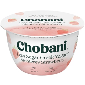 Chobani Less Sugar Greek Yogurt, Monterey Strawberry