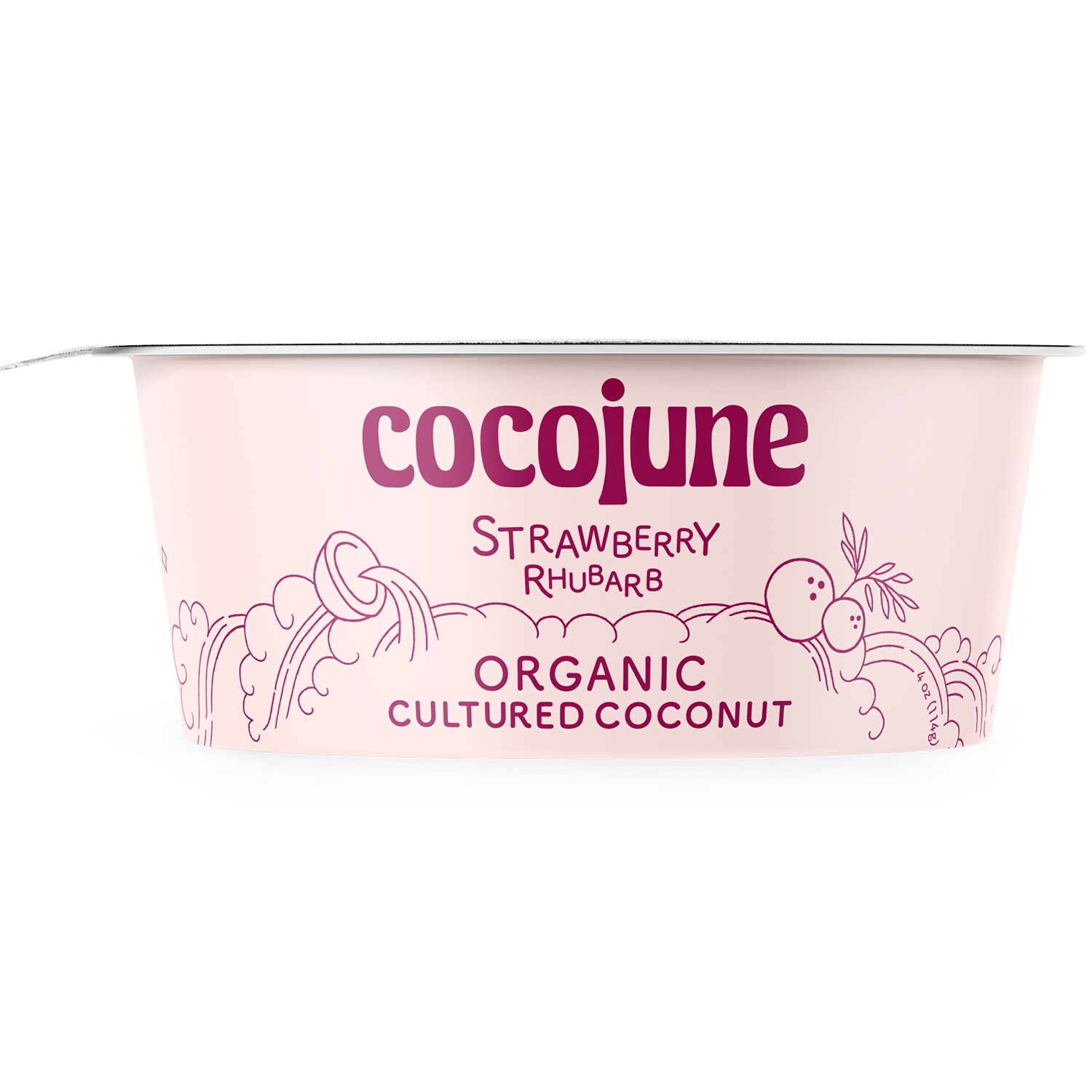Cocojune Organic Cultured Coconut Yogurt, Strawberry Rhubarb